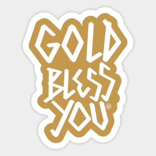 GOLD BLESS U Sticker